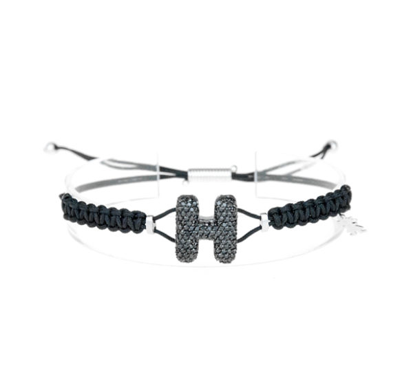 leletterine bracciale h nero