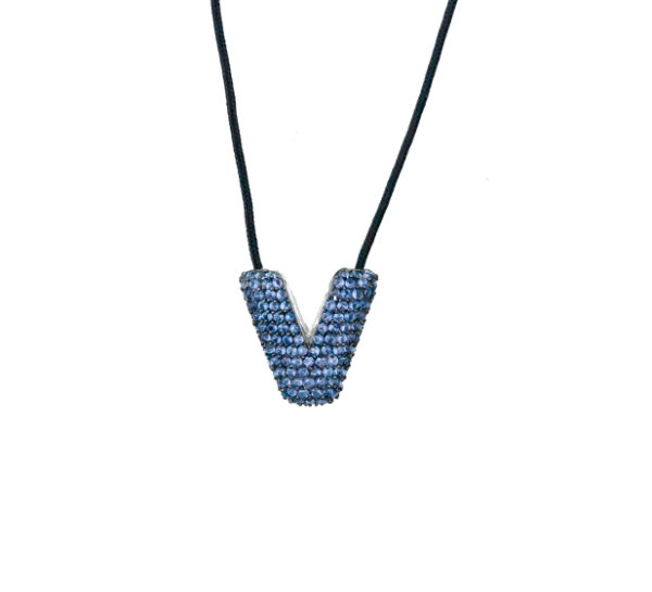 leletterine collana v blu