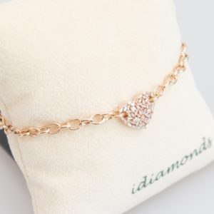 idiamonds bracciale forzatina cuore rosa