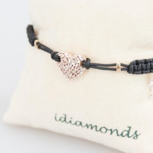 idiamonds bracciale sagola cuore rosa