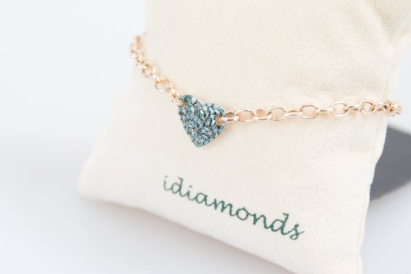 idiamonds bracciale forzatina cuore blu