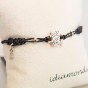 idiamonds bracciale sagola quadrifoglio bianco