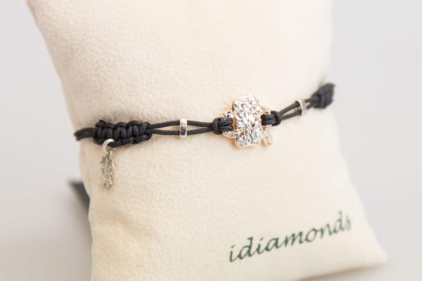 idiamonds bracciale sagola quadrifoglio bianco