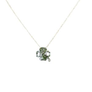 idiamonds collana forzatina quadrifoglio verde