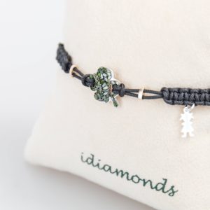 idiamonds bracciale sagola quadrifoglio verde